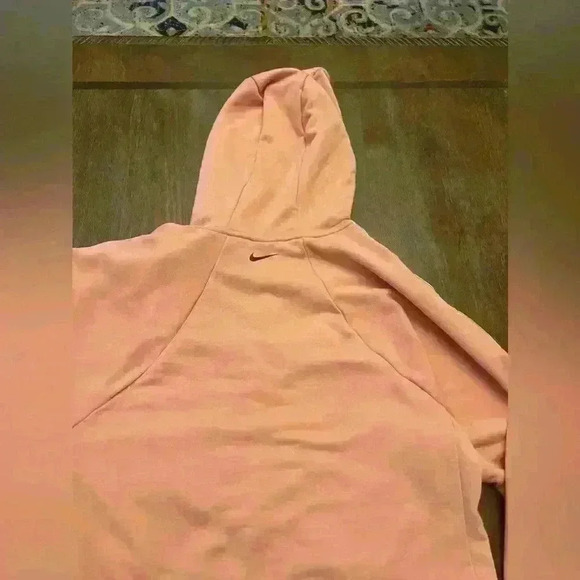 Nike Jacket Womens Small Pink Spell Out Swoosh Sweater Pullover Hooded Casual - Picture 3 of 7